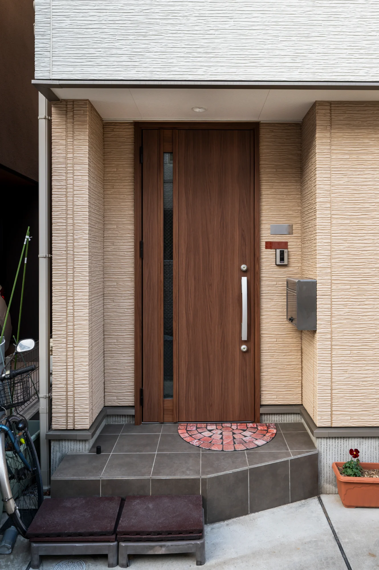 Custom wood door installation for residential home